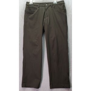Lululemon Pants Men's 31 Green ABC Warpstreme Flat Front High Rise 5 Pockets EUC
